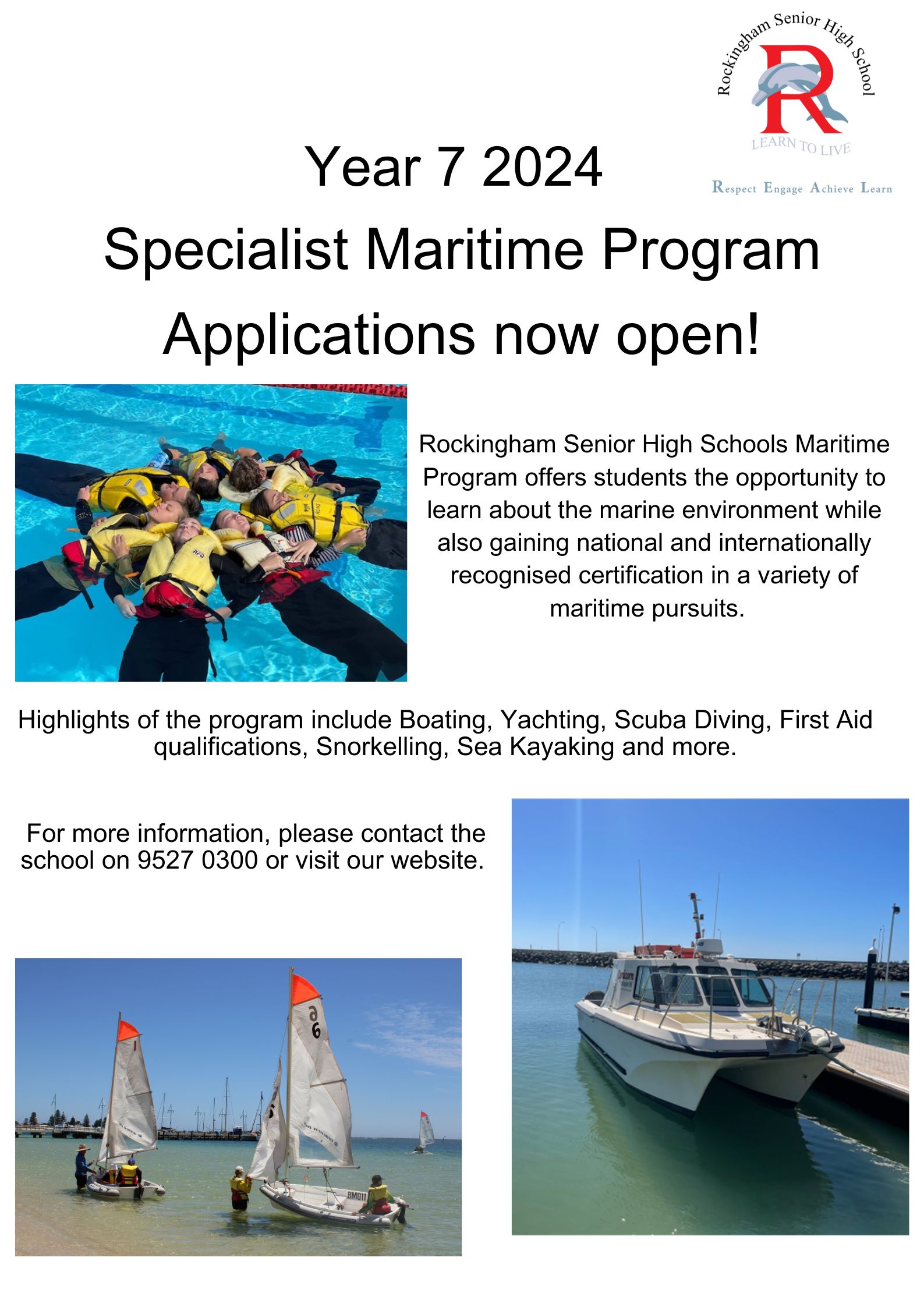 Year 7 2024 Specialist Programs Enrolments Rockingham Senior High School   Year 7 2024 Specialist Maritime Program 1 